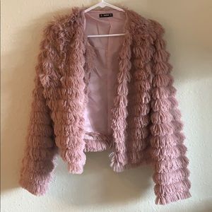 Pink fluffy party coat